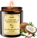 4 Pack Scented Candles, Lemon, Lavender, Sage Citrus, Fireside
