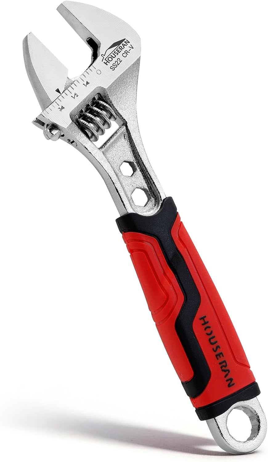 8 Inch CR-V Adjustable Wrench, Crescent Wrench with Non-Slip Grip