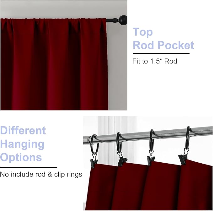 Simplebrand Red Blackout Curtains - Image 4