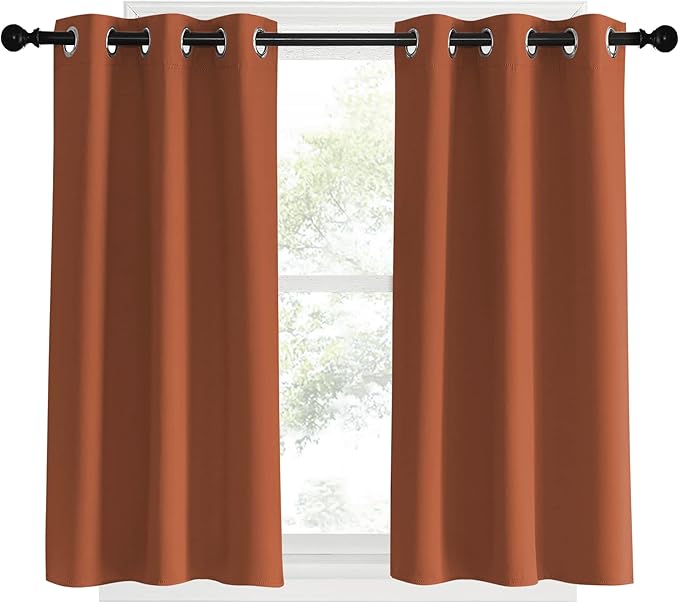 NICETOWN Kitchen Curtains Small Window Curtains & Drapes, Burnt Orange - Image 2