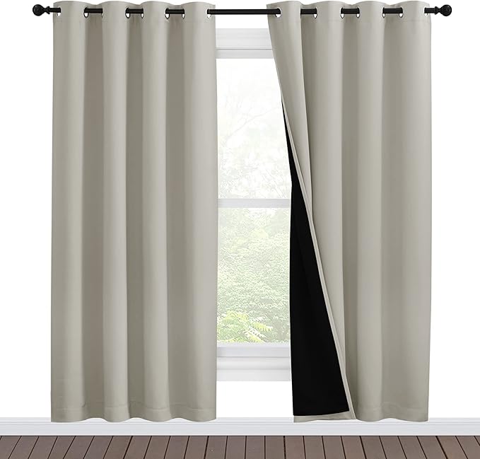 NICETOWN 100% Blackout Window Curtain Panels, Full Light Blocking Drapes by NICETOWN