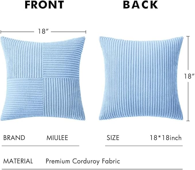 MIULEE Light Blue Decorative Throw Pillow Covers 18x18 Inch - Image 6