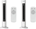 Hurricane Triple Action Air Enhancing Tower Fan, White, 40in, 2 Pack