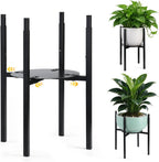 Plant Stand Indoor, Width Adjustable Metal Planter Stand, Fits Up 9.6 - 13.6 Inch Pots, Heavy Duty Potted Plant Holder for Home Garden Patio