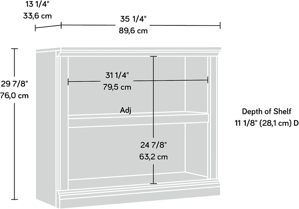 Sauder 2 Tier Book Shelf Wooden Bookcase Multipurpose Bookshelf for Home Office, Living Room, in Oiled Oak
