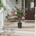 Aveyas 3ft Artificial Bougainvillea Tree with Flowers, 3 ft Faux Floor Plant Fake Silk Blooming Trees with Pot for Indoor Outdoor Home Decor,House Living Room Office (3 Feet Tall Including Raised Pot)