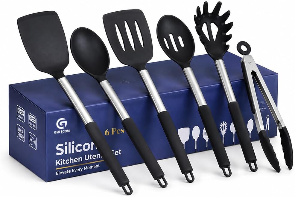 Silicone Cooking Utensils Set 6 Pcs Silicone Spatula Set Kitchen Tools