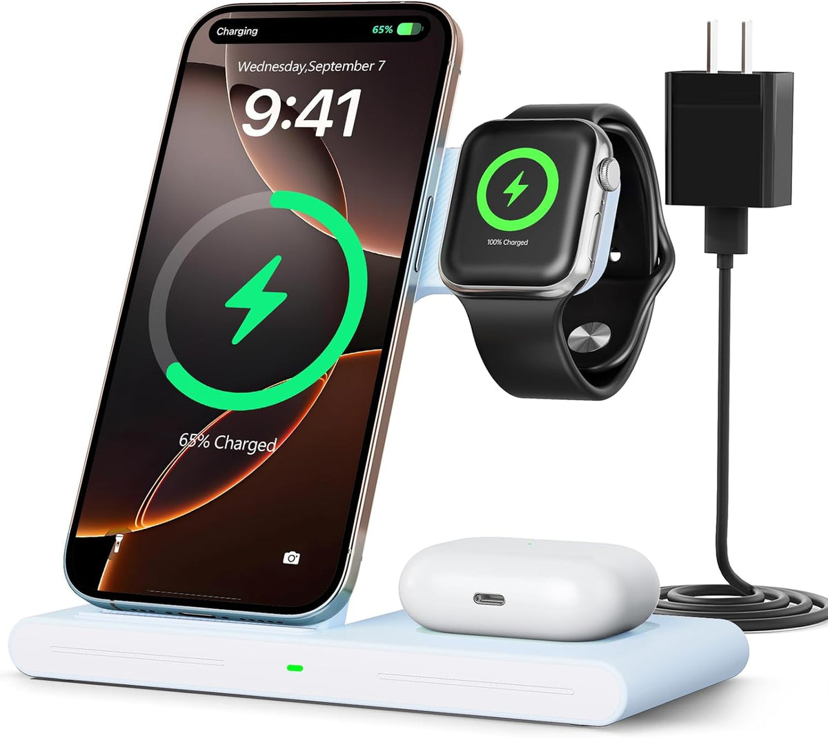 2026 Travel Portable Wireless Fast Charging Station for Apple