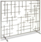 Pilgrim Home and Hearth 18332 Contemporary Summer Screen, Black with Brass Accents