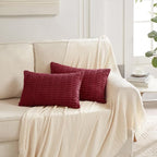 Fancy Homi 4 Packs Burgundy Decorative Throw Pillow Covers 12x20 Inch - Image 6