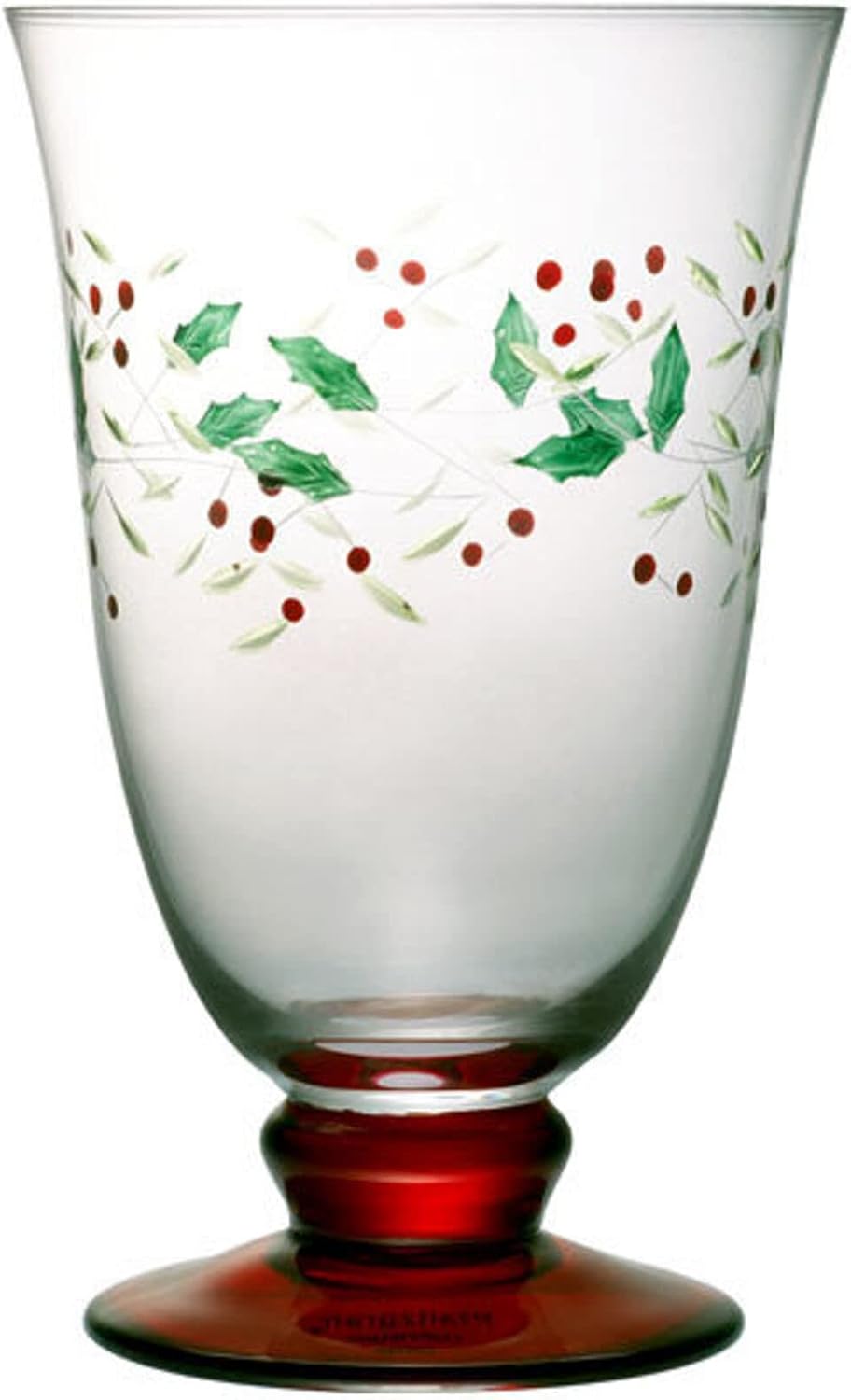 Pfaltzgraff Winterberry 4-Piece Hand-Painted Glass Water Goblets 14 oz