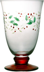 Pfaltzgraff Winterberry 4-Piece Hand-Painted Glass Water Goblets 14 oz