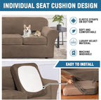 H.VERSAILTEX Modern Velvet Plush 4 Piece High Stretch Sofa Slipcover Furniture - Image 7