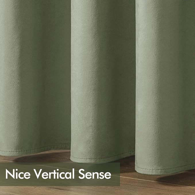 MIULEE Sage Green Elegant Grommet Curtains Thermal Insulated Soundproof Room - Image 6