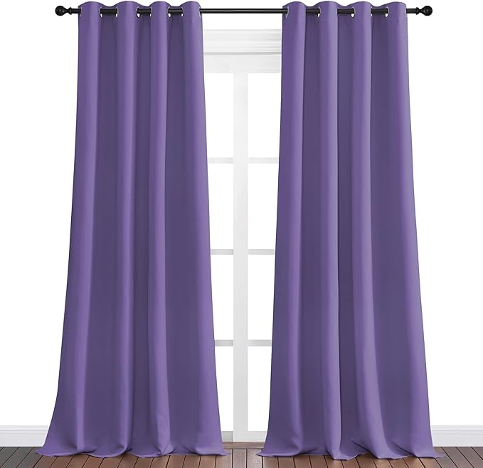 NICETOWN Lilac Purple Blackout Curtains 120" Long - Image 2