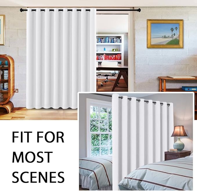 H.VERSAILTEX White Curtains for Sliding Glass Door Room Divider Curtains Noise - Image 2
