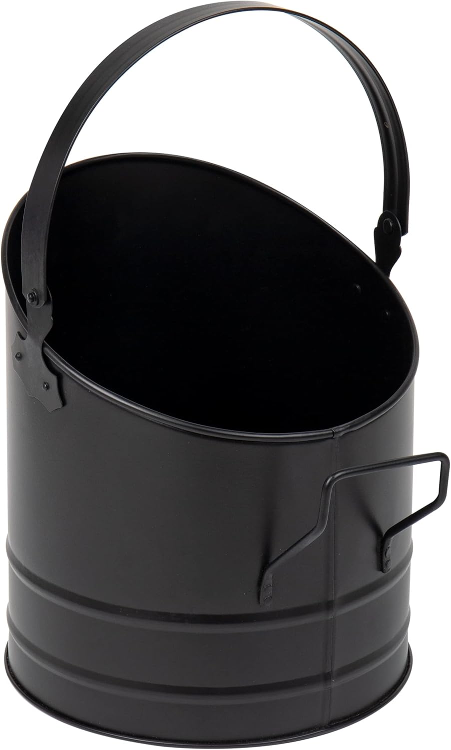 Mind Reader Fireplace Ash Bucket, 6L (1.5 gal) Capacity, Wood Stove, Fireplace Accessories, Metal, 9"L x 9"W x 10.5"H, Black