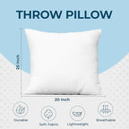 Utopia Bedding Throw Pillows – 20 x 20 Inches Down Alternative Pillows - Image 4