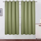 LEMOMO Blackout Curtains 66 x 72 Inch Long Sage Green Curtains Set of 2 Panels by Lemomo