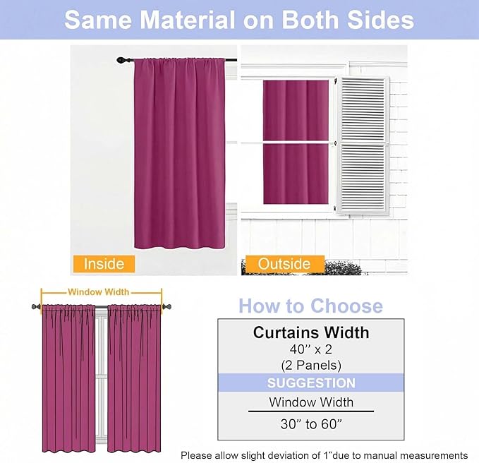 Simplebrand Ava Hot Pink Short Blackout Curtains - Image 9