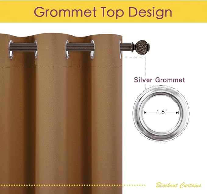 NICETOWN Sleek Blackout Curtains 72 inches Length - Image 2