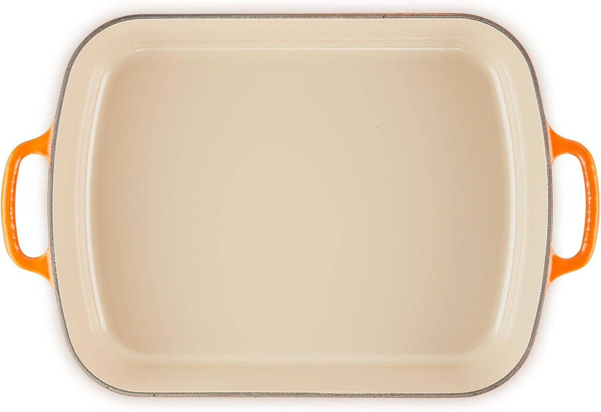 Le Creuset Enameled Cast Iron Rectangular Roaster, 5.25 qt., Flame