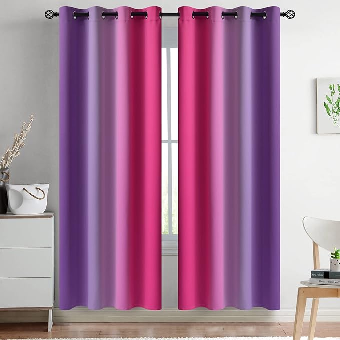 Yakamok Ombre Pink and Purple Curtains by Yakamok