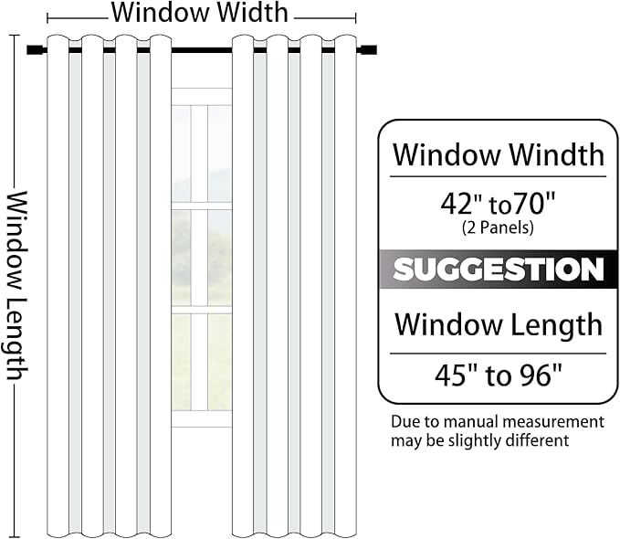 Yakamok 100% Blackout Curtains 72 Inch Length 2 Layers, Light Blocking Thermal - Image 7
