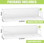 Magnetic Spice Rack for Refrigerator, 4 Pack Metal Strong Magnet Spice Organizer Shelves, Magnetic Fridge Shelf for Kitchen Seasoning Organizer Gadgets, Home Organization and Storage (White)