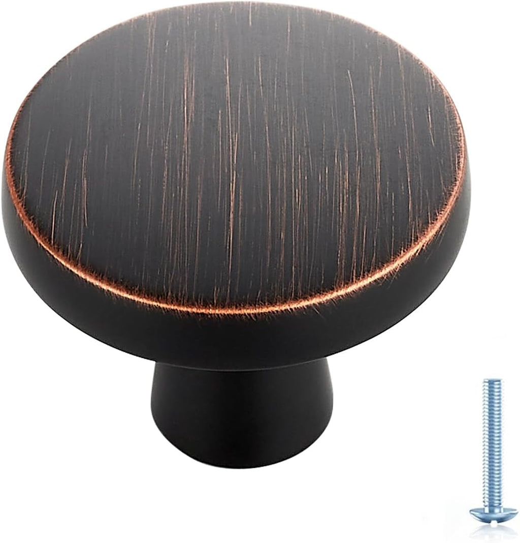 Ravinte Brushed Brass Cabinet Knobs Solid Pulls Single Hole 5 Pack