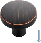 Ravinte Brushed Brass Cabinet Knobs Solid Pulls Single Hole 5 Pack