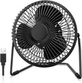 EasyAcc 5 Inch USB Desk Fan, Small USB Desk Fan, [Small Quiet Strong Airflow and 360° Rotating Personal Table Cooling Fan] USB Powered Portable Fan, 2 Speed（3.3~4.1 M/S Black (USB POWERED ONLY)