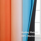 Ombre Orange and Blue Blackout Curtains 45 Inch Length 2 panels, Full Room - Image 5