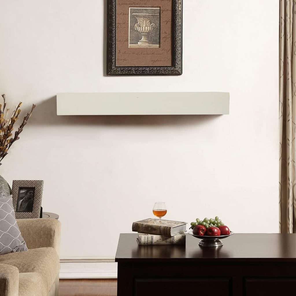 Duluth Forge 48-Inch Fireplace Shelf Mantel with Corbels - Antique White Finish