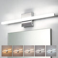 Combuh 24 Inch Chrome Vanity Light Fixtures for Mirror Long Led Bars for Bathroom, Modern No Glare 5 Color Adjustable Easy Install Rustproof Simple Slim Lighting Bright for Powder Room