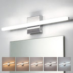 Combuh 24 Inch Chrome Vanity Light Fixtures for Mirror Long Led Bars for Bathroom, Modern No Glare 5 Color Adjustable Easy Install Rustproof Simple Slim Lighting Bright for Powder Room