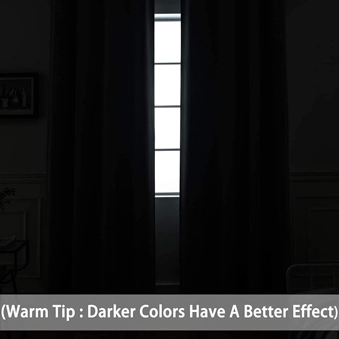 Yakamok Light Blocking Blackout Curtains， Thermal Insulated Room Darkening - Image 3
