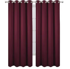LEMOMO Blackout Curtains 52 x 90 Inch Long Burgundy Red Curtains Set of 2 - Image 2