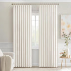 MIULEE Ivory Back Tab Blackout Curtains 84 Inch Length 2 Panels Set - Image 9