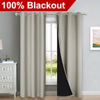 NICETOWN Natural Blackout Curtains 80 inches Long, Full Light Blocking Drapes - Image 2