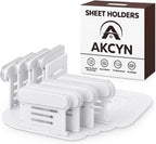 Bed Sheet Holders for Corners — 4-Pack Sheet Suspenders & Sheets Holder, Strong Grip Bed Accessories,Fitted Sheet Holder, Keeps Sheets Tight & Smooth, Easy Install & Fits All Mattress Type