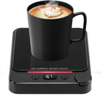 Fast Heating Coffee Mug Warmer,POLEDY Auto Shut Off Cup Warmer, Electric Beverage Warmer for Tea, Milk, Cocoa with 2-12H Timer, 3-Temp Settings Candle Warmer Plate, Black Smart Candle Melter