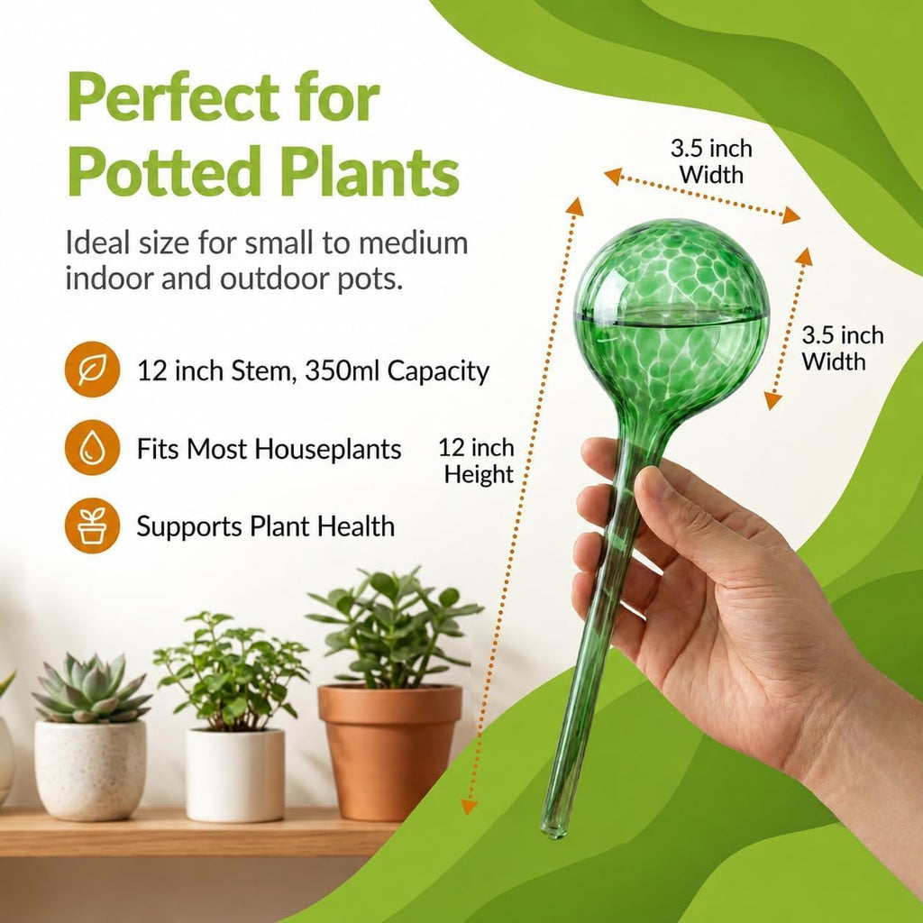 Plant Watering Globes 10 Pack– Self Watering Bulbs, Indoor & Outdoor Plants