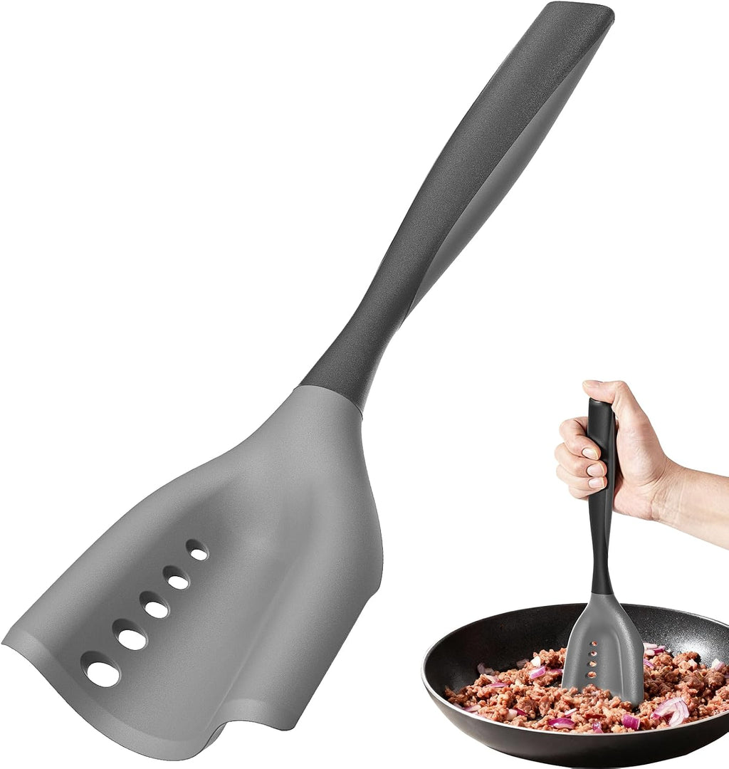 2Pack Meat Chopper Mincing Spatula, Silicone Grinder for Ground Beef