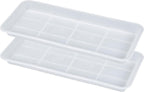 VUWEZ 6 Pack Plastic Plant Tray Saucer Rectangular, Heavy Duty Planter Saucers for Indoors, Plant Water Drip Trays for Flower Pot Planter, Windowsill Pot Tray, Seed Starting Growing Trays