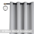 Yakamok Light Gray Blackout Curtain Panels 96 inches - Image 2