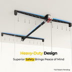 Overhead Garage Storage Rack for 12-14ft Ceiling, Heavy-duty 4x4 FT Garage Ceiling Storage Racks with Safety Lock, Ideal for Storage Mounted Lift System and Storage Organizer, 250lbs Capacity