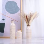Ceramic Vase Set - 3 Ceramic Small Vases, Farmhouse Country Flower Vase Home Decor, Living Room Decoration, Table Decoration, Fireplace Decor, and Entrance Decorations Centerpieces
