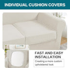 Turquoize 4 Piece Sofa Covers for 3 Cushion Couch Sofa Slipcover Soft Couch - Image 5