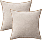 MIULEE Pack of 2 Couch Throw Pillow Covers 20x20 Inch Natural Beige Farmhouse - Image 6